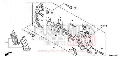 MACHOIRE DE FREIN AVANT G. (CBF1000FA/FS/FT) CBF1000FAB de 2011